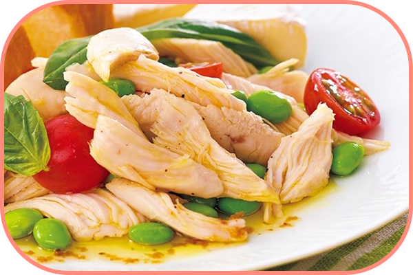 「下ごしらえがいる食材ってめんどうだなぁ・・・」バラ凍結で扱いやすい、すじ切りササミが重宝します。